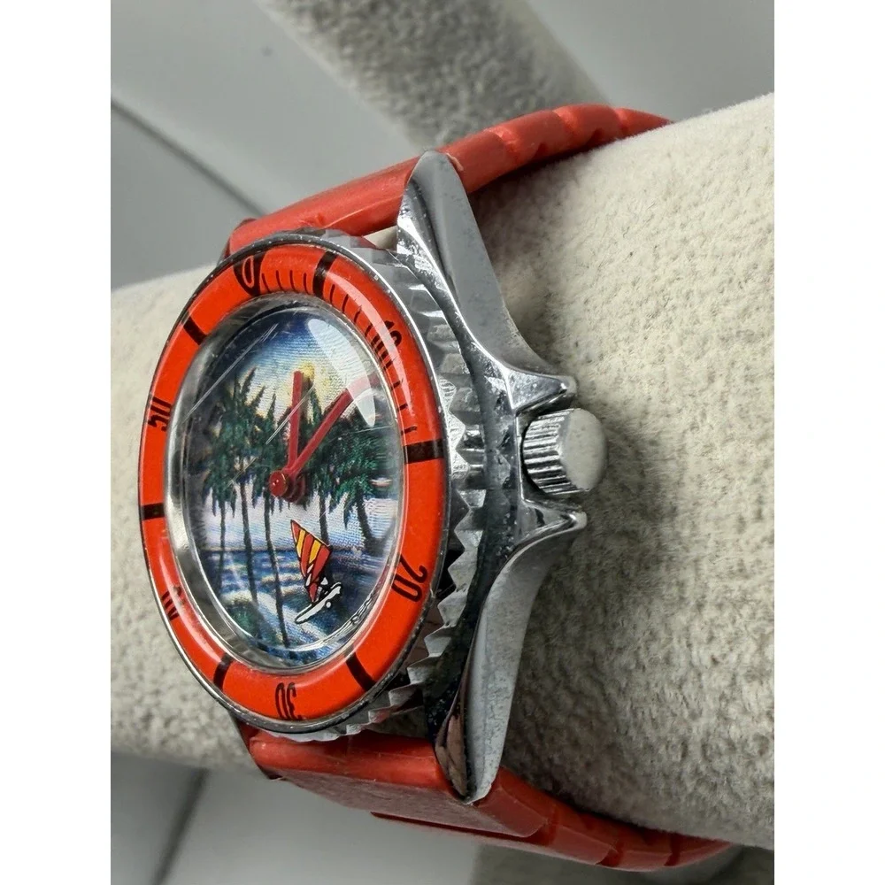 Out Of Time Watch Vintage Tropical Palm Tree Manual Wind Working 32MM 7
